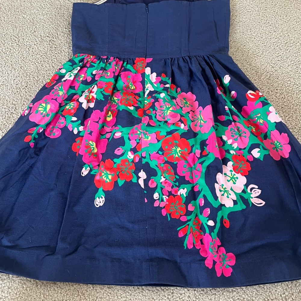 Lilly Pulitzer Lottie Navy Floral Strapless Dress - Picture 3 of 8